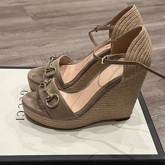 Gucci Horsebit Accent Suede Espadrilles - Picture 2 of 5